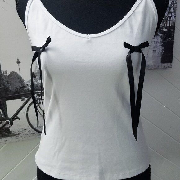 Sugar Thrillz White Camisole Ribbon Detail - Picture 5 of 6